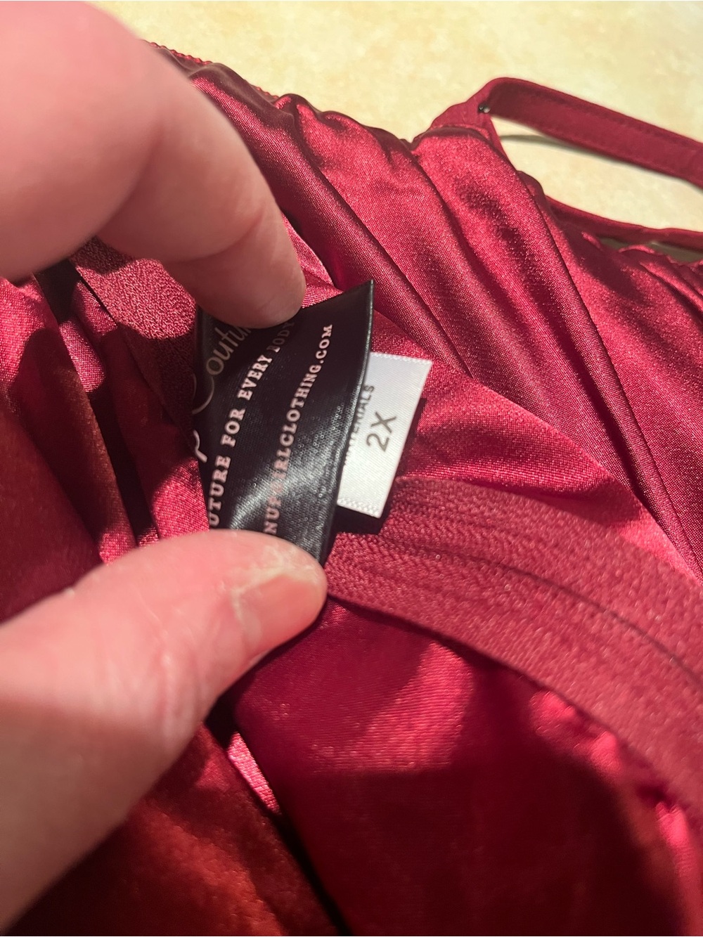 Pinup Couture wine Spaghetti Strap A-Line Dress - Picture 4 of 4
